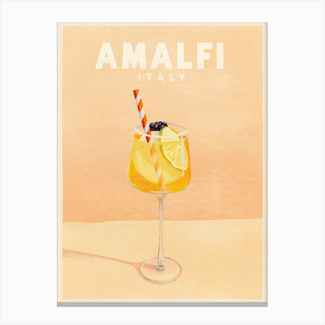 Vintage Travel Amali Italy Lemoncello Spritz Canvas Print by The ...