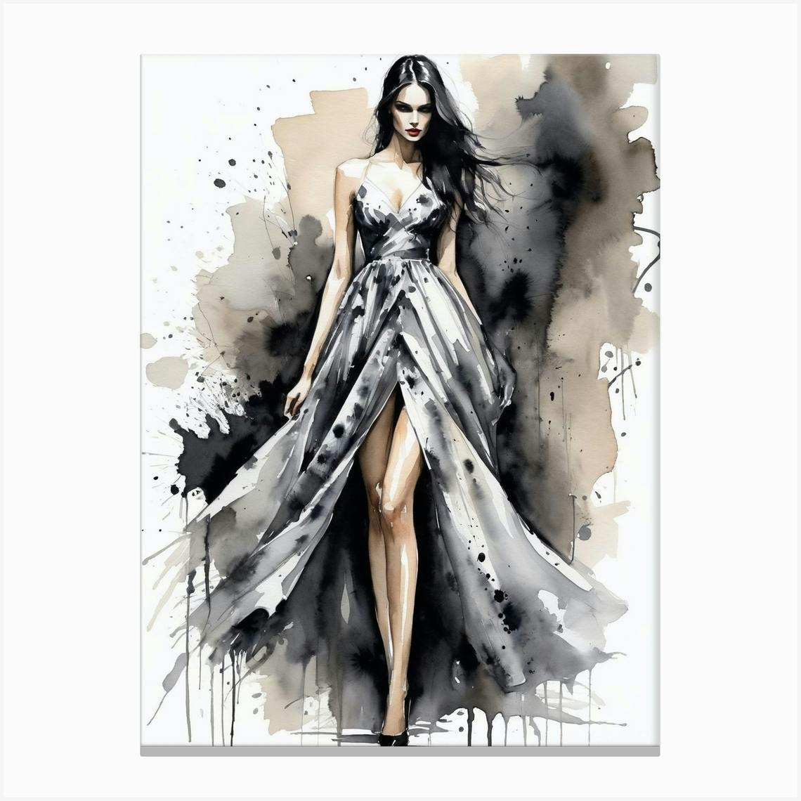 8x10 Canvas Print Custom Digital Art Portrait from Photos (Fashion online Illustration)