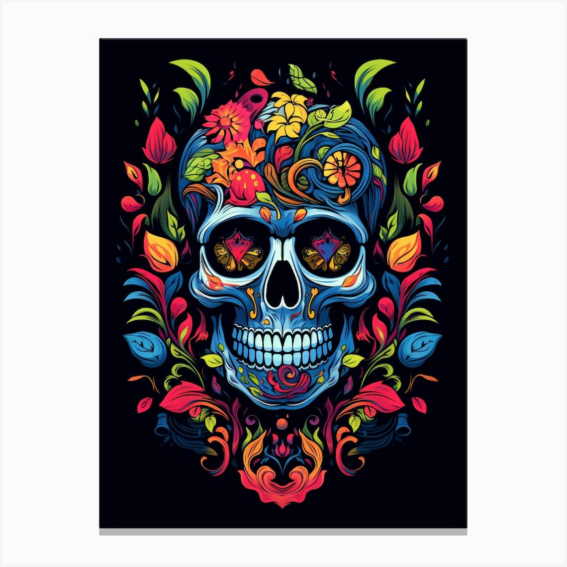 Psychedelic Skull 4 Canvas Print by Vitalka - Fy
