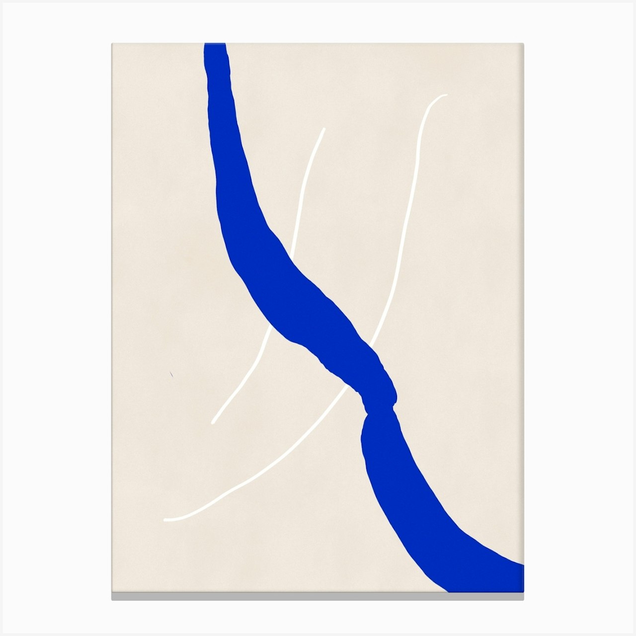 Abstract Blue Line Art Print by Forn Studio Fy