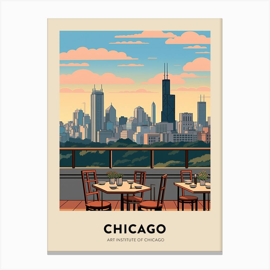 Art Institute Of Chicago Chicago Travel Poster Canvas Print