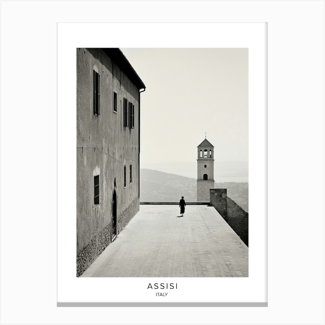 Poster Of Assisi Italy Black And White Analogue Photography 3 Canvas