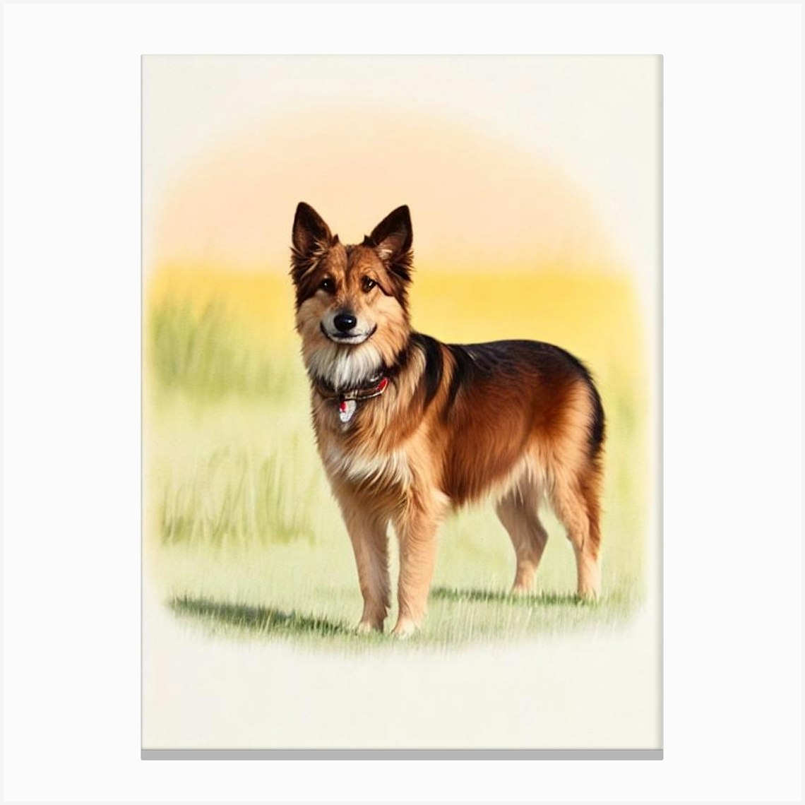 Berger Picard Illustration dog Canvas Print by Pooch Prints - Fy