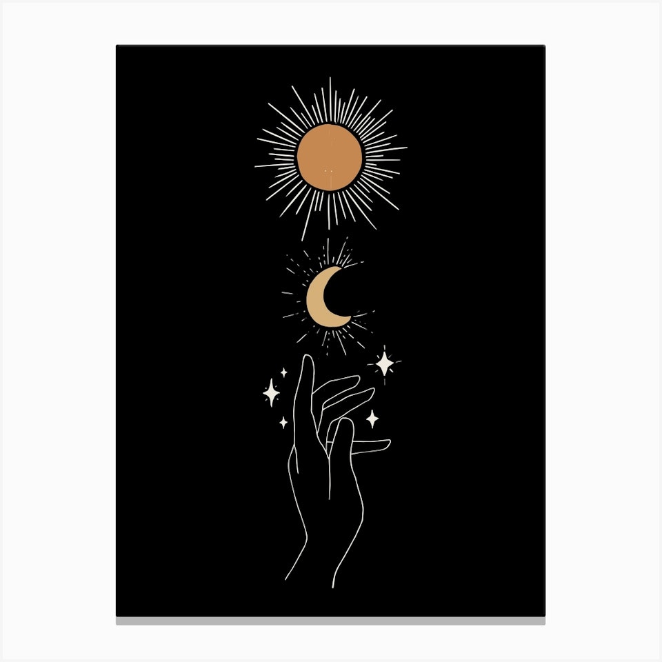 Hands Celestial Finger Pointing Dark Art Print by Planeta444 - Fy