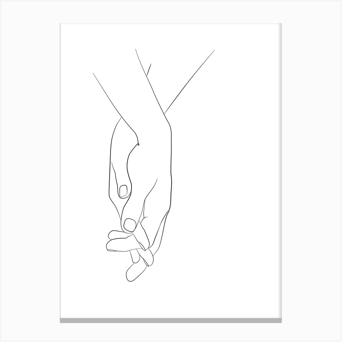 Hands Walk With Me Canvas Line Art Print by Nouveau Prints - Fy