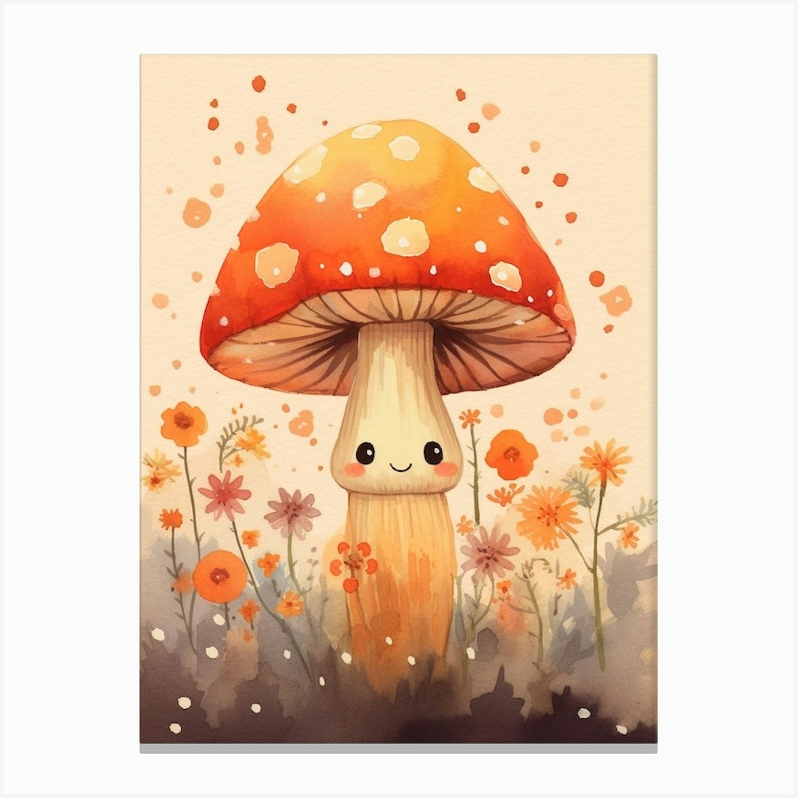 Cute Mushroom Nursery 2 Canvas Print by Enchanted Prints