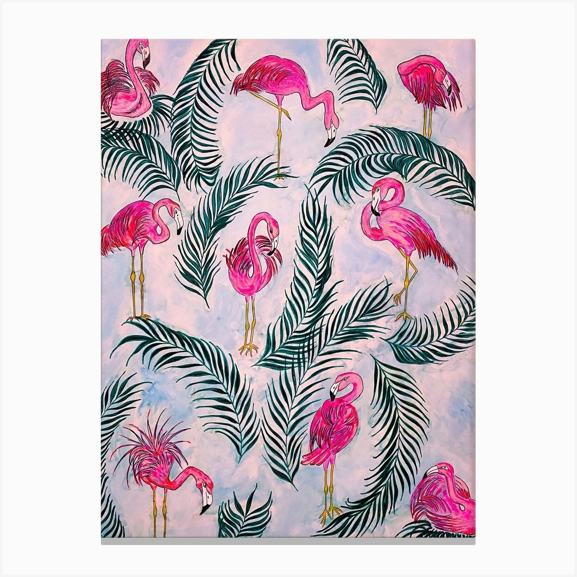 Pink Flamingos Canvas Print by Tara Hunt Art - Fy