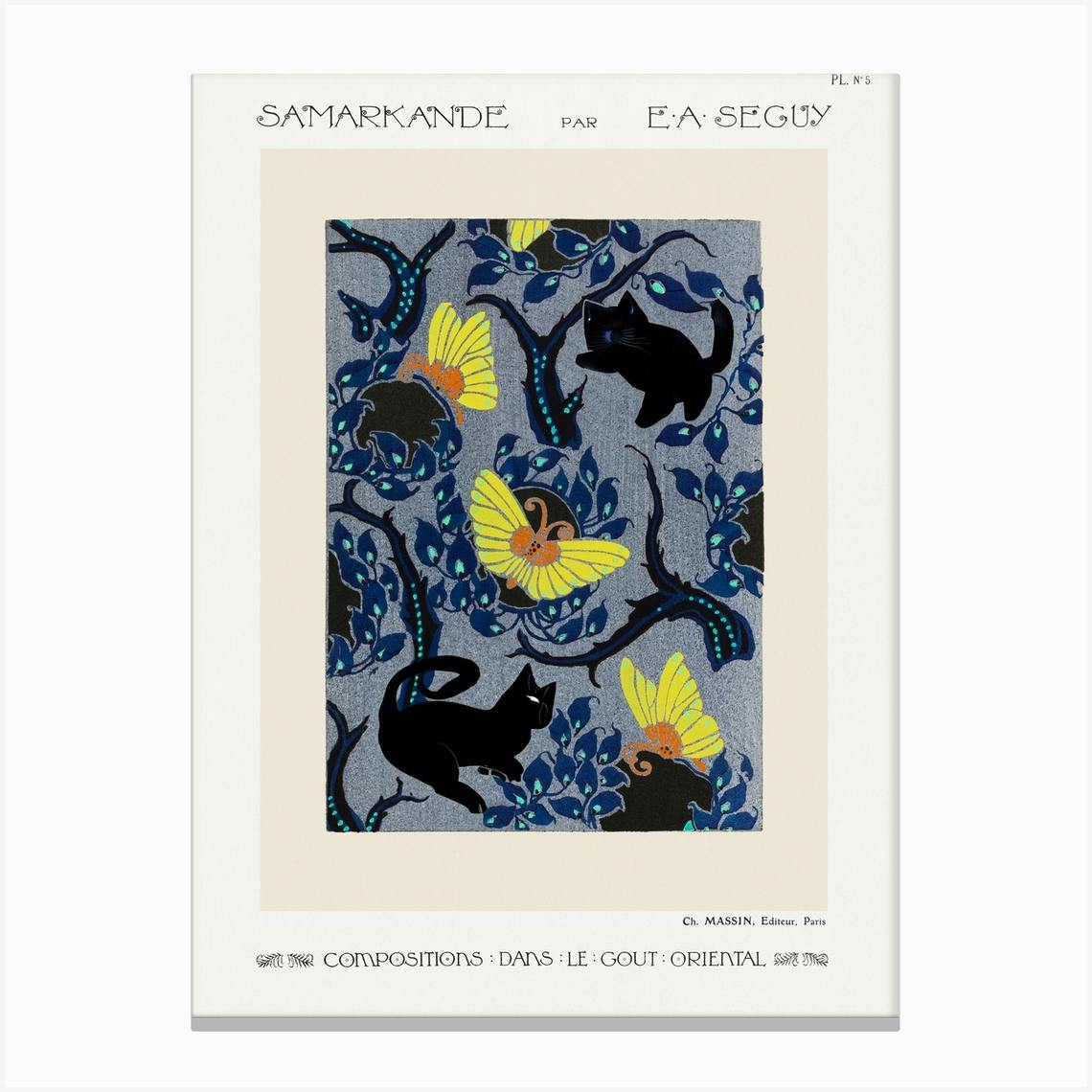 Emile-Alain Séguy (E.A. Séguy) selling Samarkande Art Nouveau Art Deco Butterfly Framed canvas