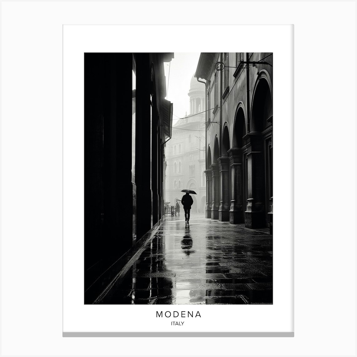 Poster Of Modena Italy Black And White Analogue Photography 2 Canvas