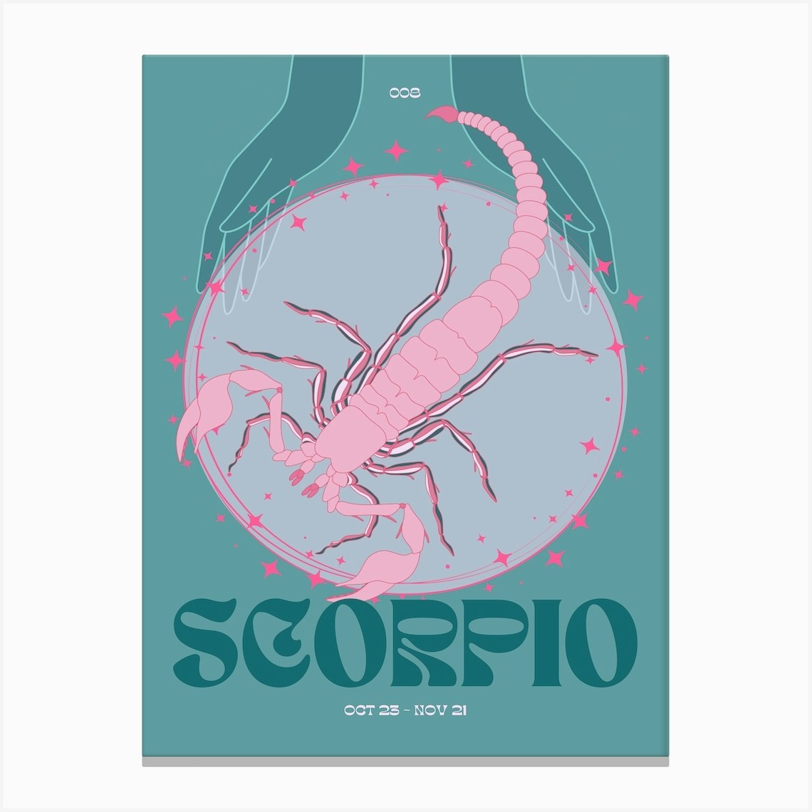 Teal Zodiac Scorpio Canvas Print by Alaina Creates - Fy