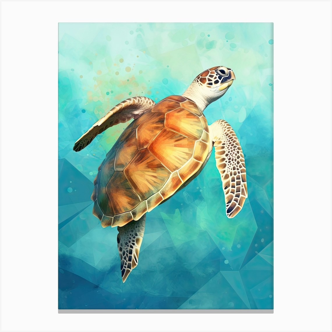 Sea Turtle Painting Canvas Print by Marine Masterpieces - Fy