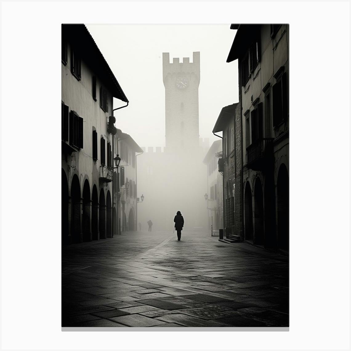 Arezzo Italy Black And White Analogue Photography 4 Canvas Print