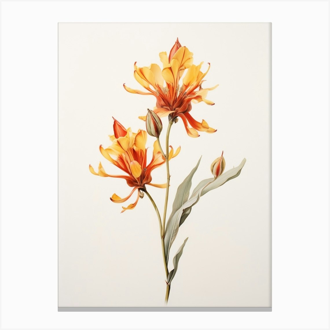 Pressed Flower Botanical Art Kangaroo Paw 2 Canvas Print by Botanic ...