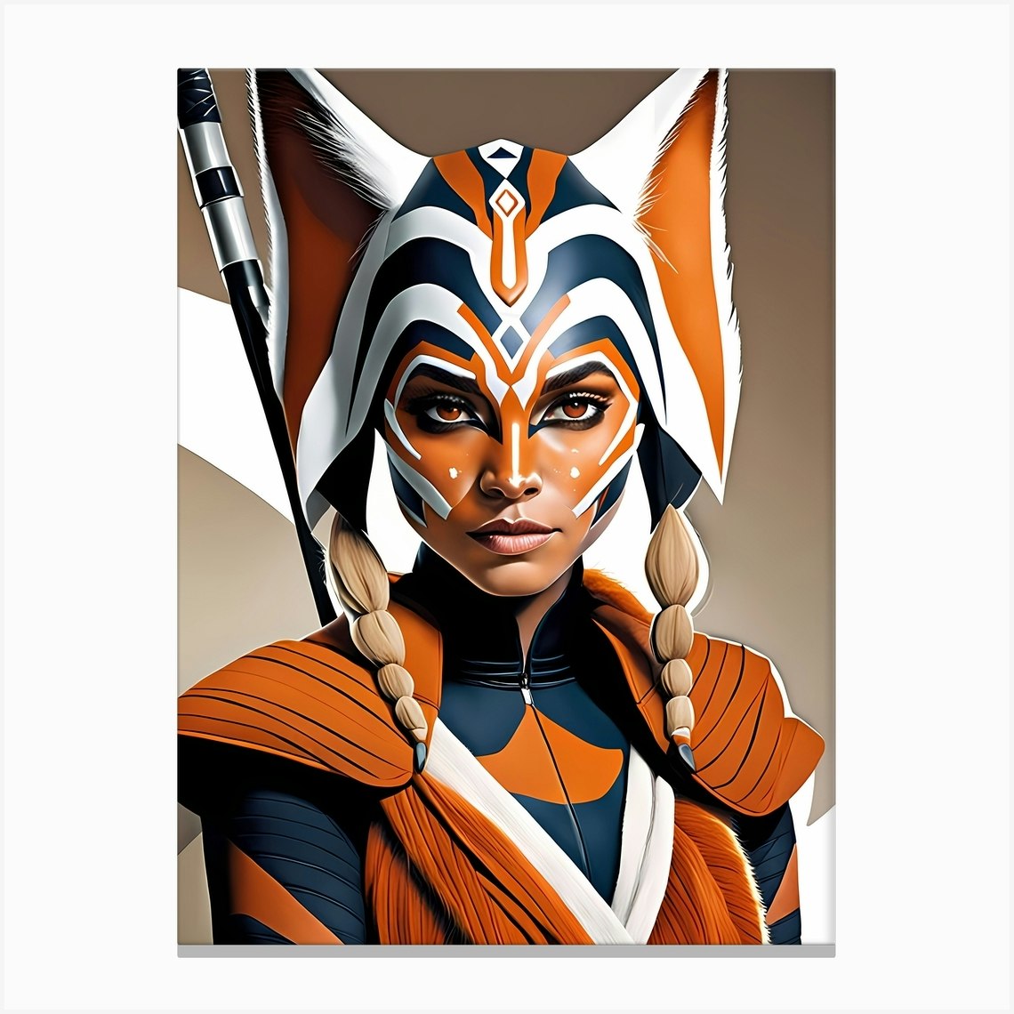 Ahsoka Tano Portrait Star Wars Painting (12) Canvas Print by 1xMerch - Fy