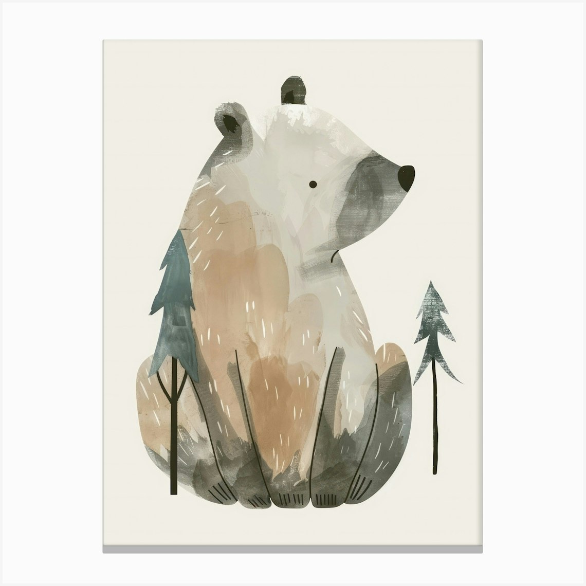 Charming Nursery Kids Animals Bear Cub 3 Canvas Print by Tiny Wonders ...