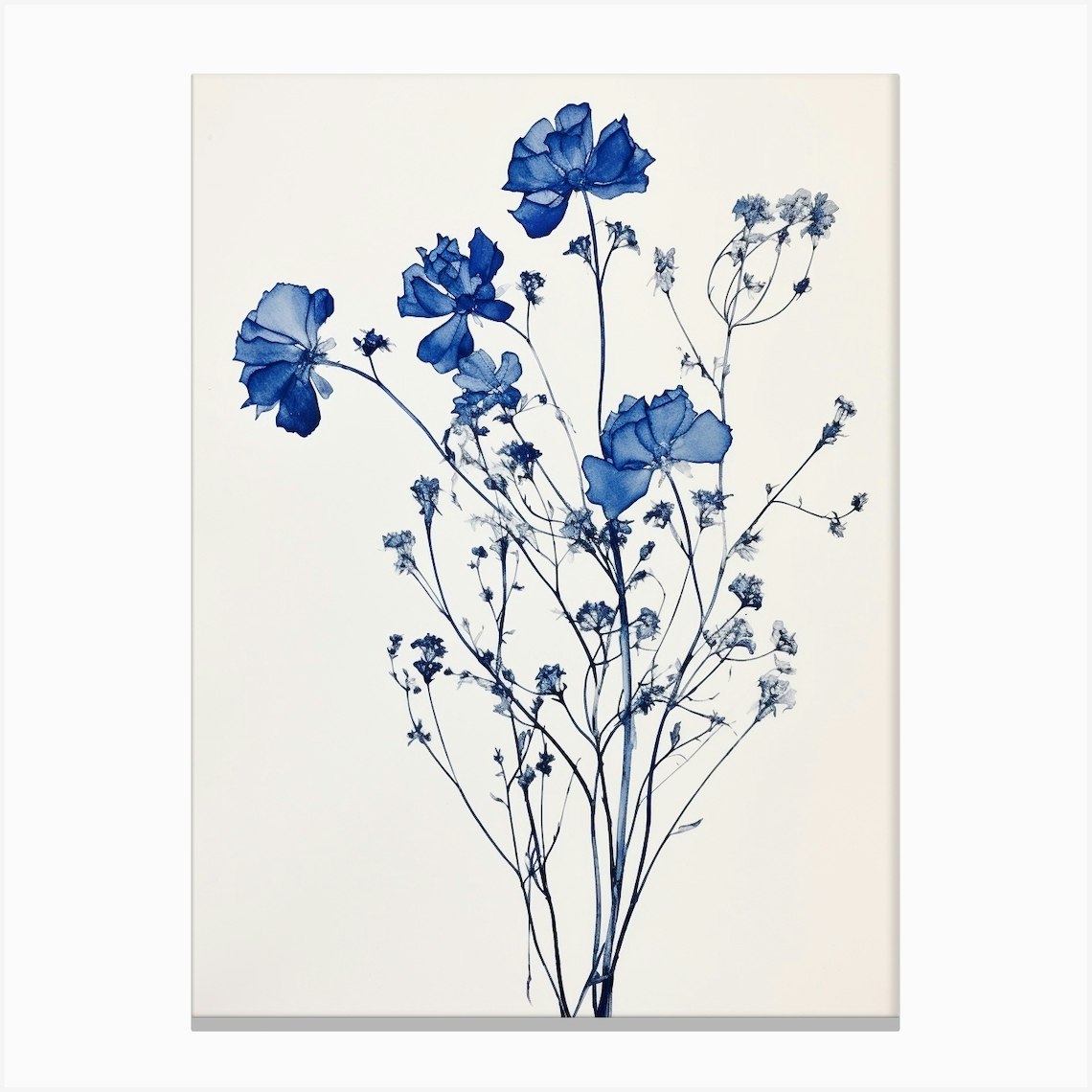 Blue Botanical Gypsophila Babys Breath 3 Canvas Print by Botanic Studio ...