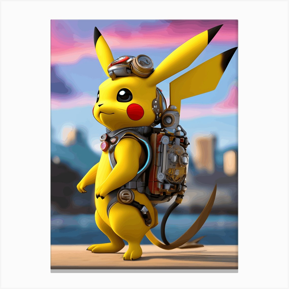 Futuristic Cyborg Pikachu Fan Art Poster 2 Canvas Print By The Art Of