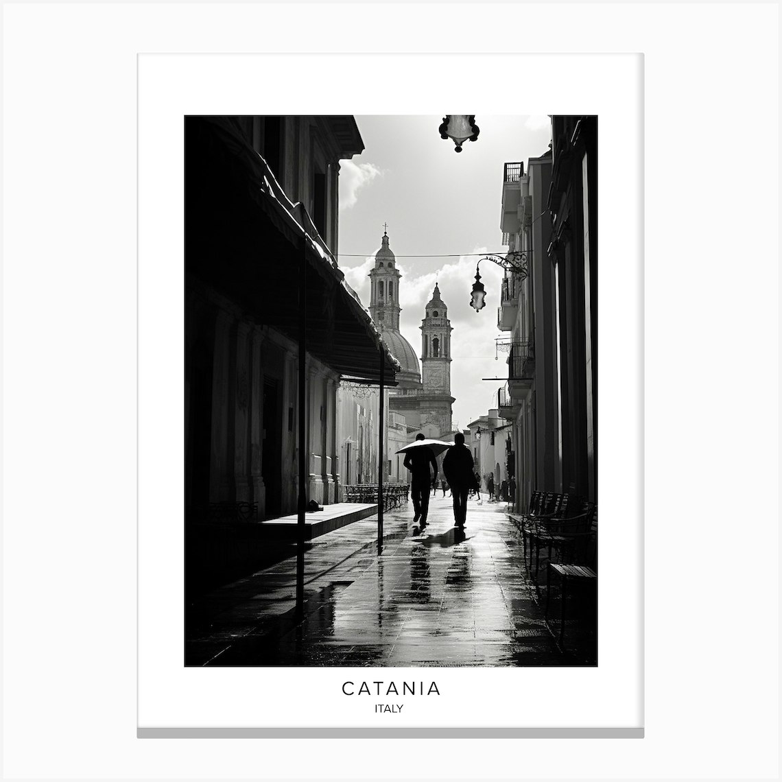 Poster Of Catania Italy Black And White Analogue Photography 3 Canvas