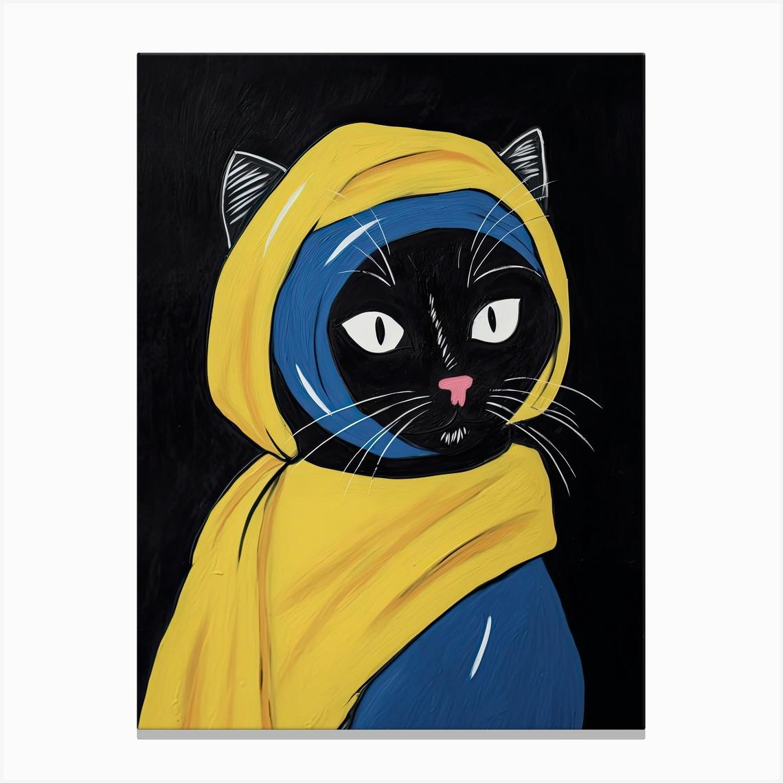 【超特価sale開催】  Earring, Pearl The With Cat The Black Johannes Art Cat イラスト