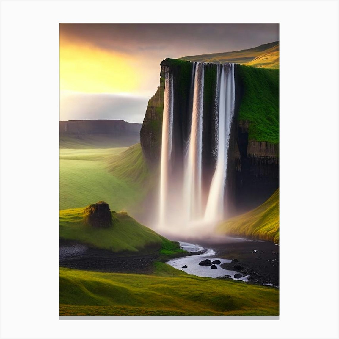 Seljalandsfoss, Iceland Realistic Photograph (1) Canvas Print by ...