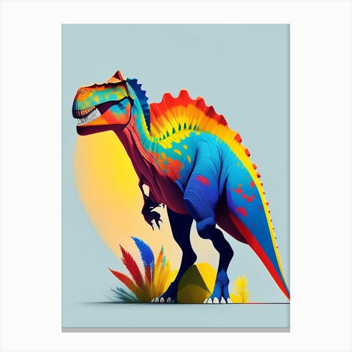 Saltasaurus 1 Primary Colours Canvas Print by Roarsome Art - Fy