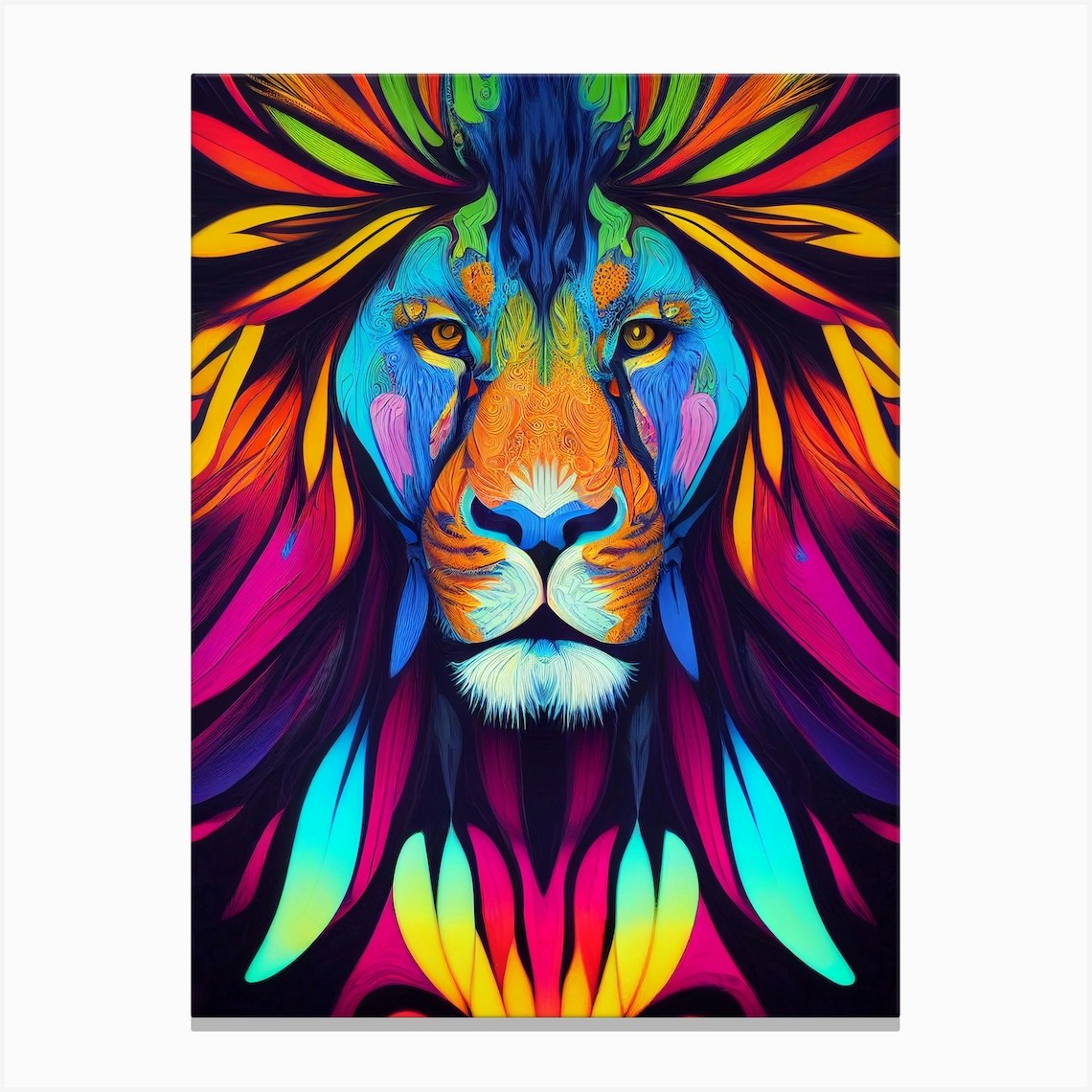 Colorful Lion Canvas Print by Gloria Sánchez Art Fy
