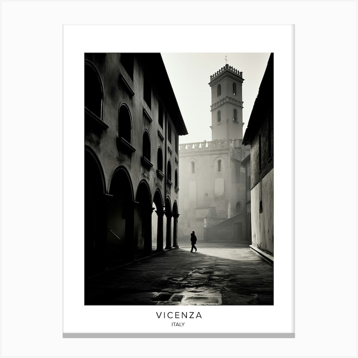 Poster Of Vicenza Italy Black And White Analogue Photography 3 Canvas