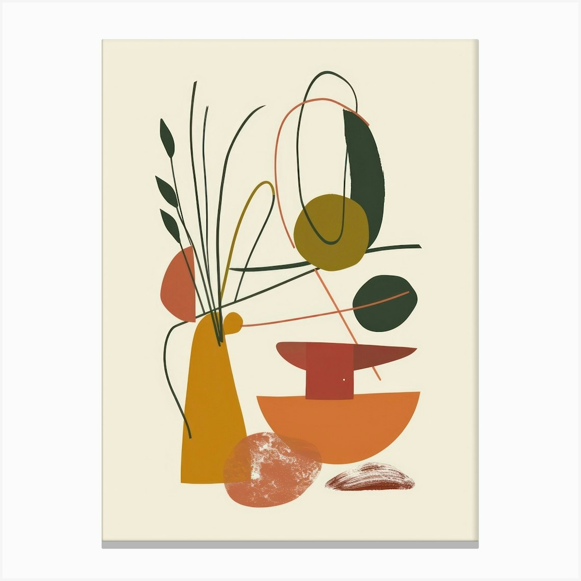 Abstract Objects Collection Flat Illustration 4 Canvas Print by ...