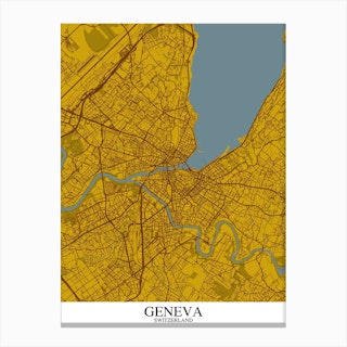 Geneva Yellow Blue Art Print By Mapply - Fy