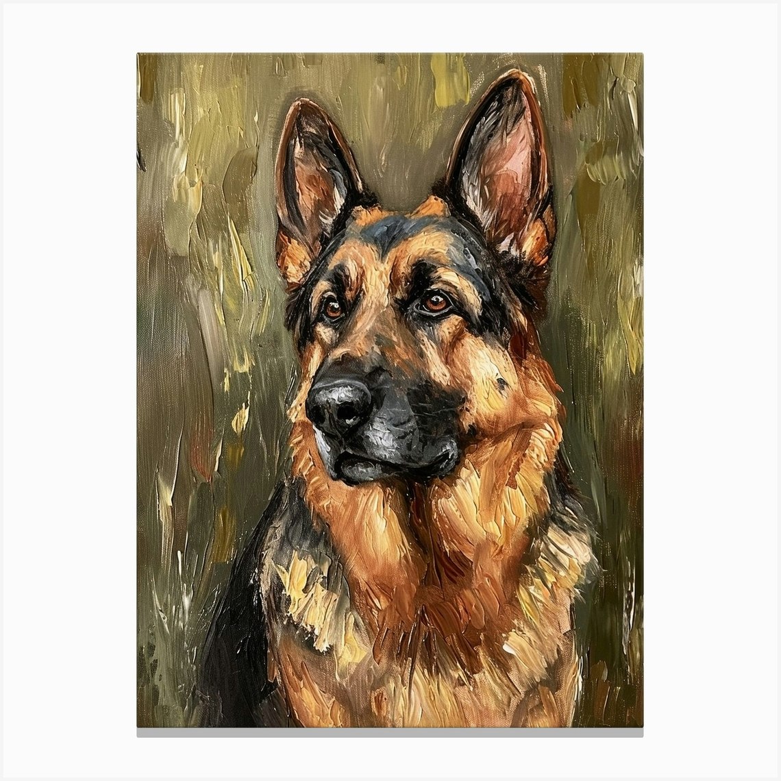 German Shepherd Acrylic Painting 7 Canvas Print By Woof And Whiskers - Fy