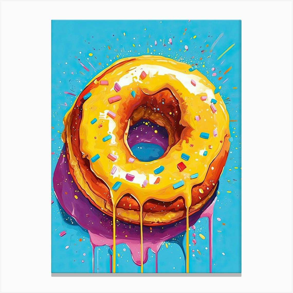 Donut shops Pop Art print on canvas