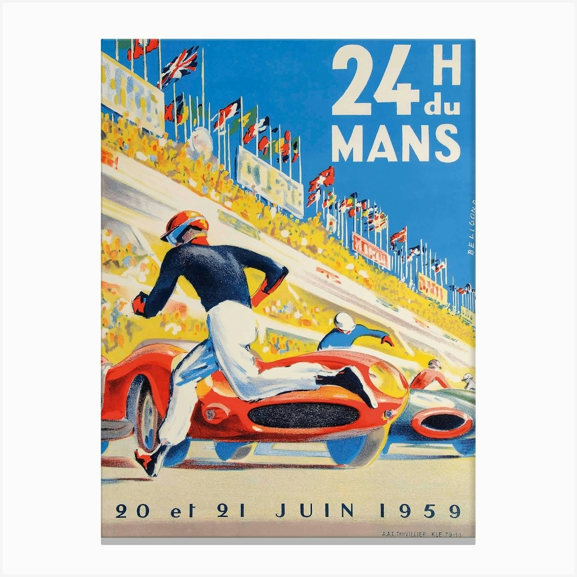 1959 24 Hours Of Le Mans Race Poster Canvas Print By Sam Kal Fy