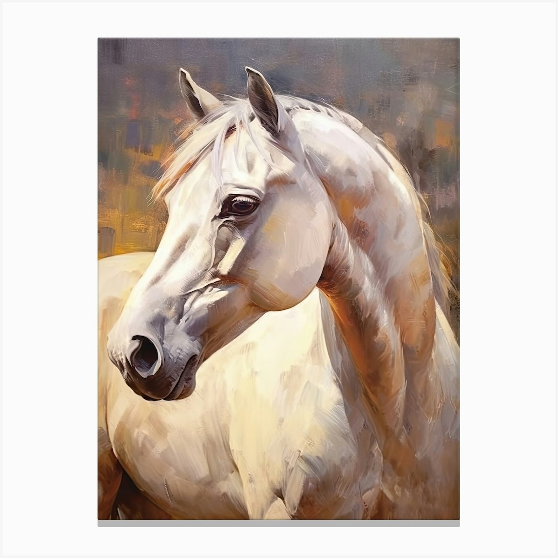 Horse Head Painting Close Up 2 Canvas Print by Equine Masterpieces - Fy