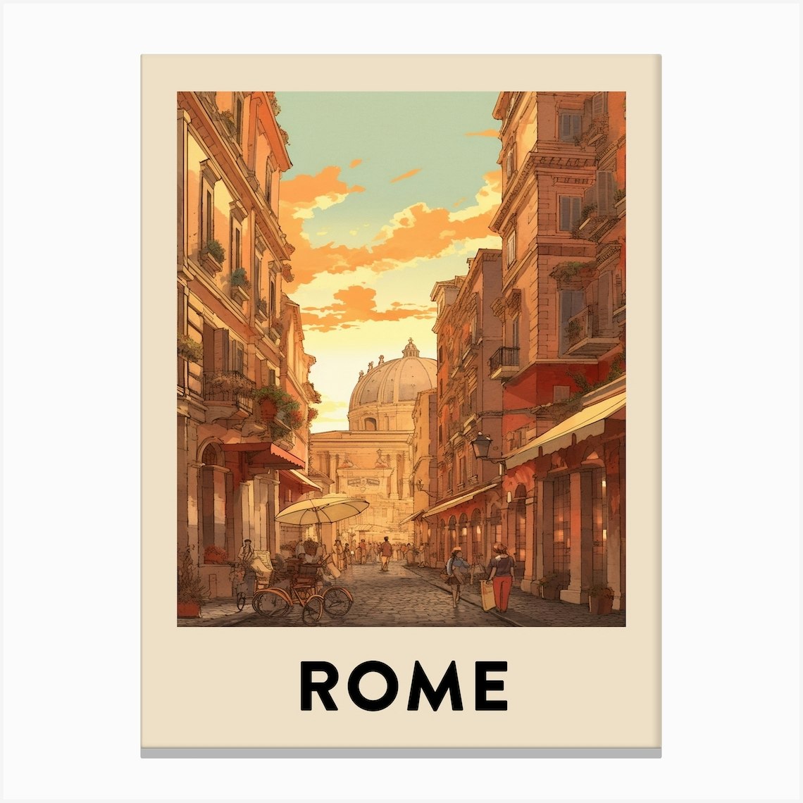 vintage travel poster rome