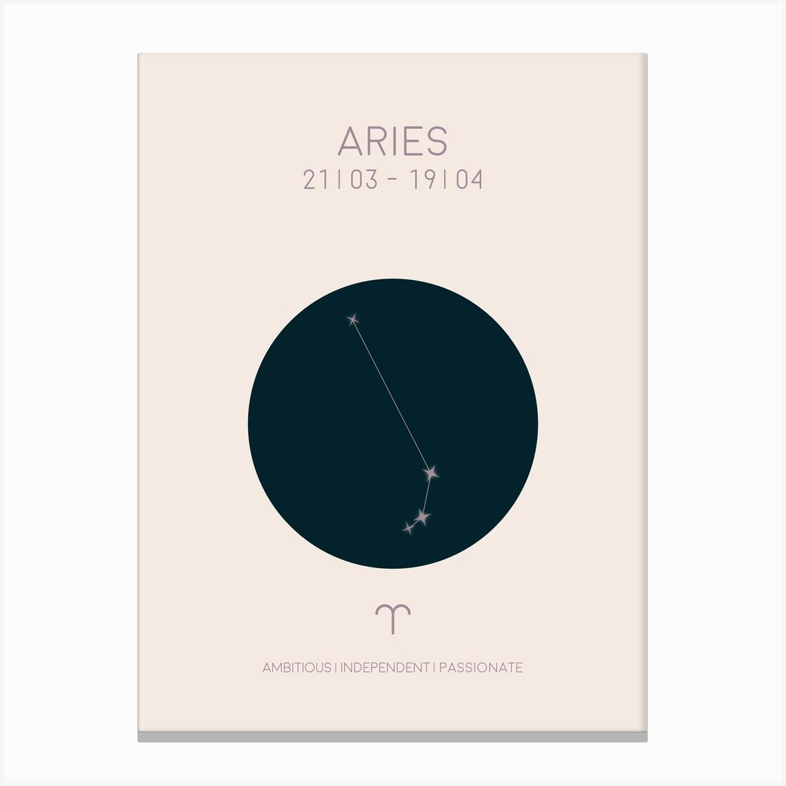 Aries Star Sign In Light Canvas Print by Meant To Be - Fy