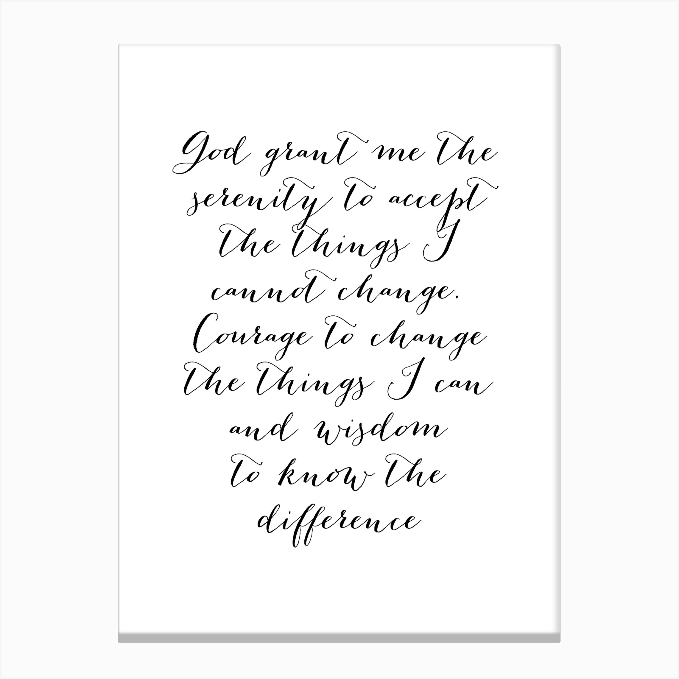 the serenity prayer canvas print by typologie paper co fy