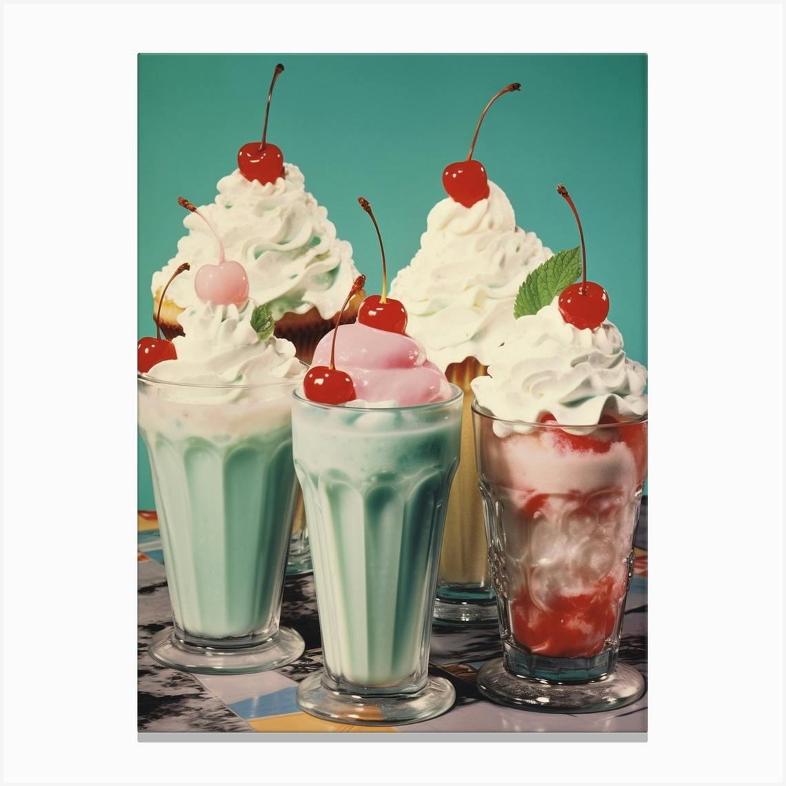 Vintage Ice Cream Sundae Photography Style 2 Art Print by