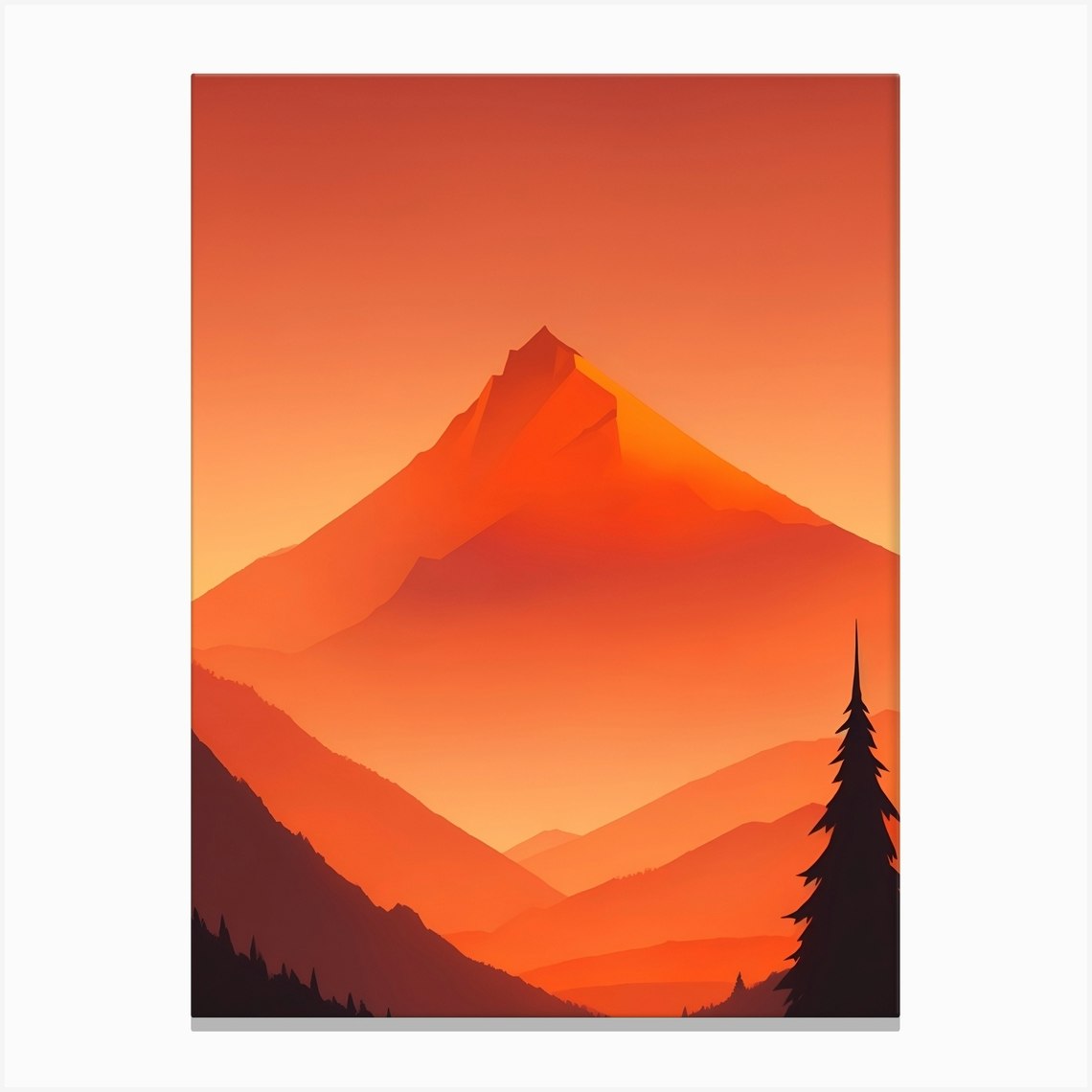 Misty Mountains Vertical Composition In Orange Tone 4 Canvas Print by ...