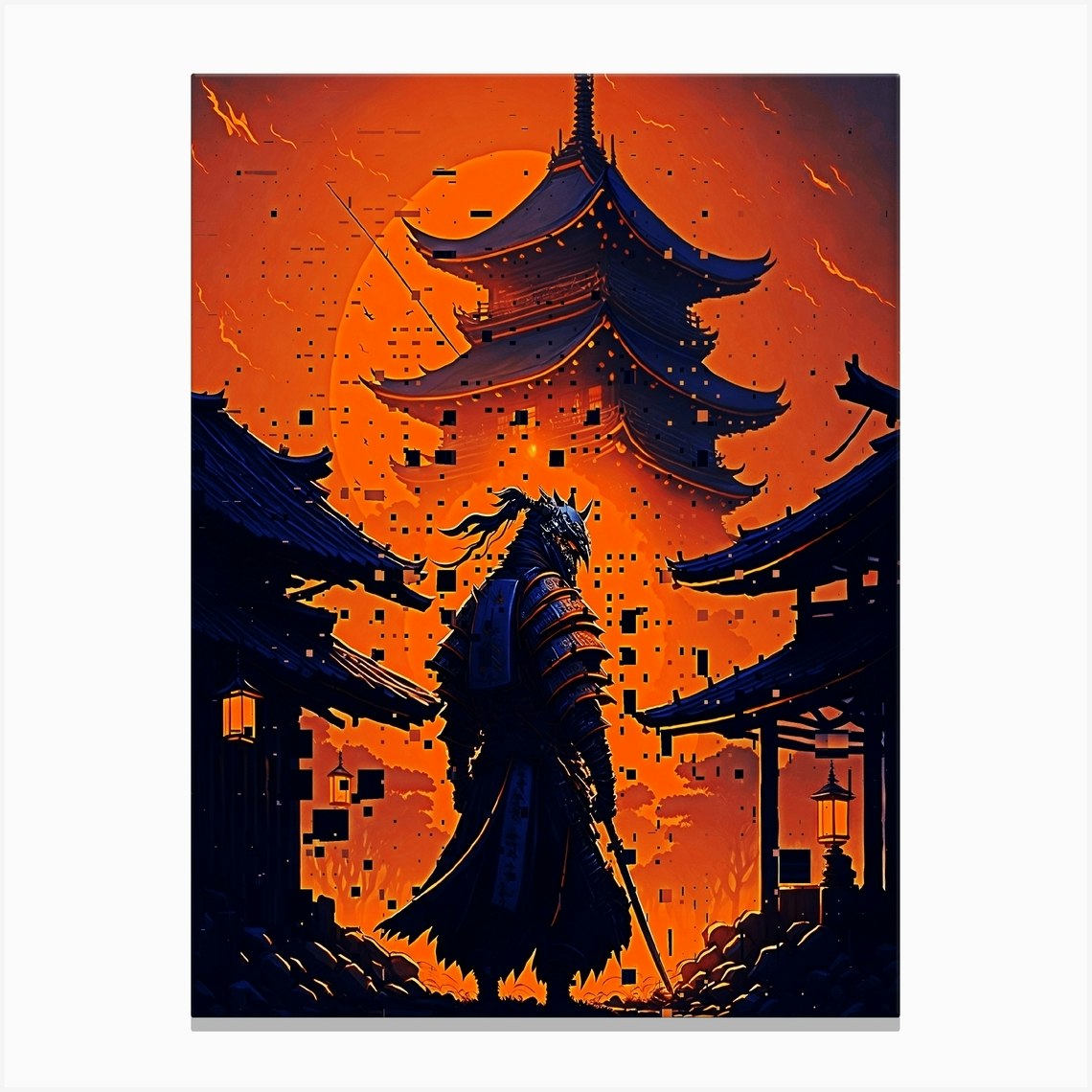 Samurai Warrior Japan Japanese Sword Temple temple 14 Canvas Print by ...