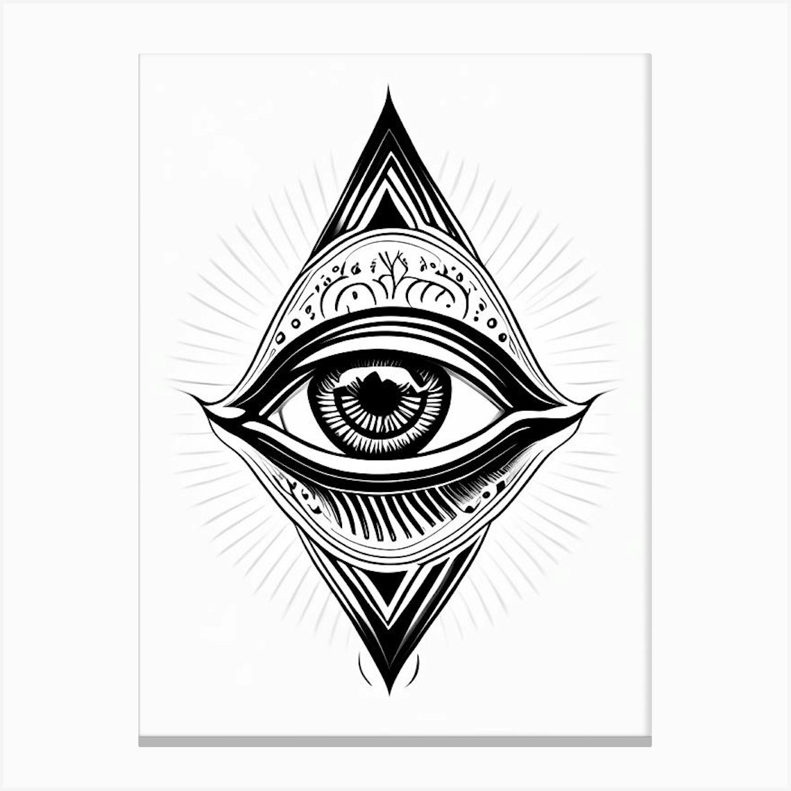 Higher Self, Symbol, Third Eye Simple Black & White Illustration 1 ...