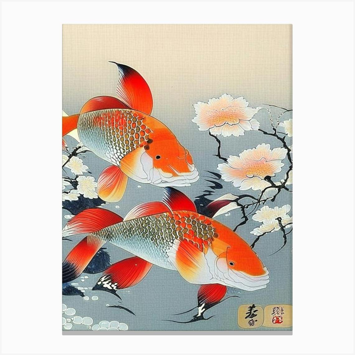 ARTCANVAS Koi good Carp Fish China Asia Japan in Pond Canvas Art Print