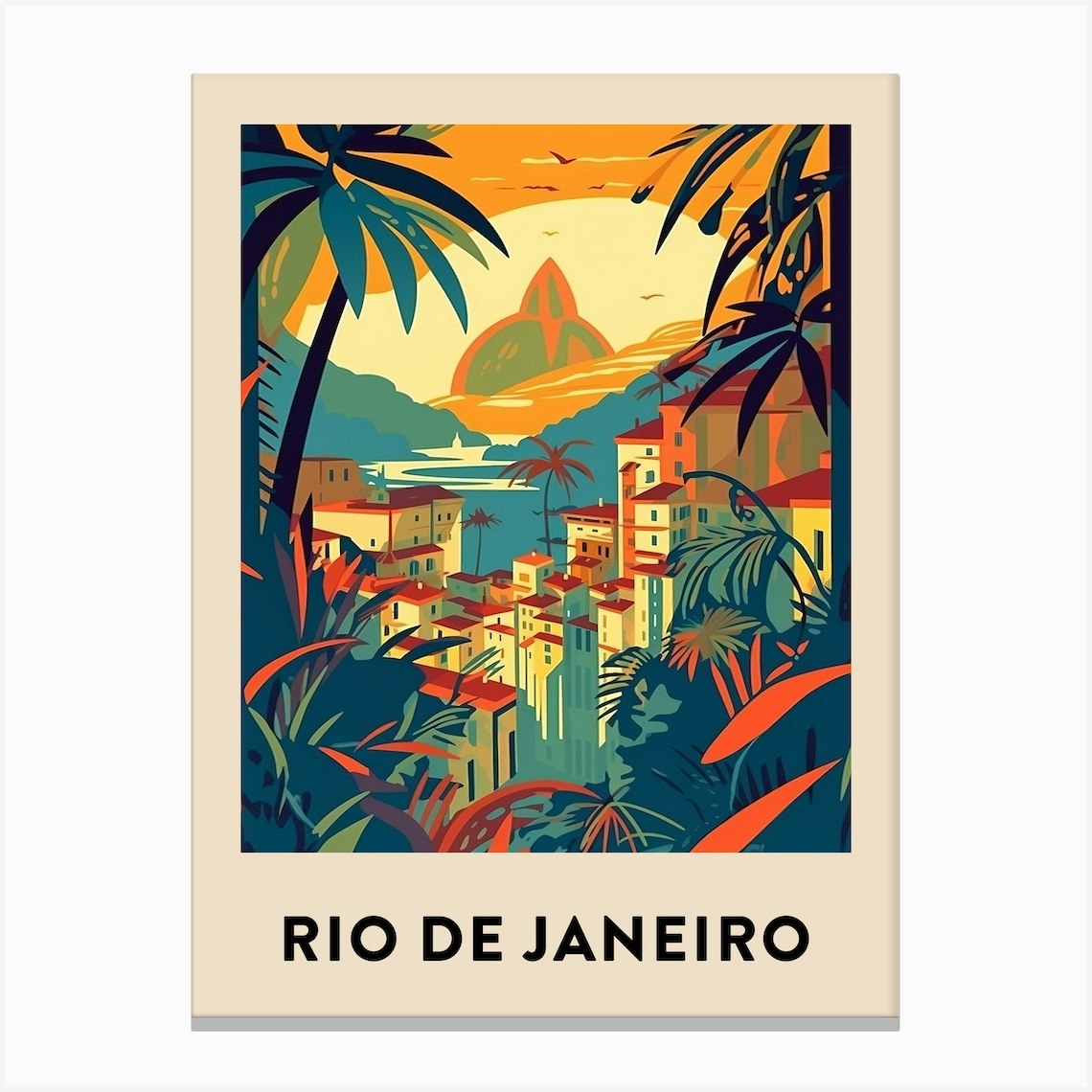 Rio De Janeiro Vintage Travel Poster Canvas Print by Travel Poster ...