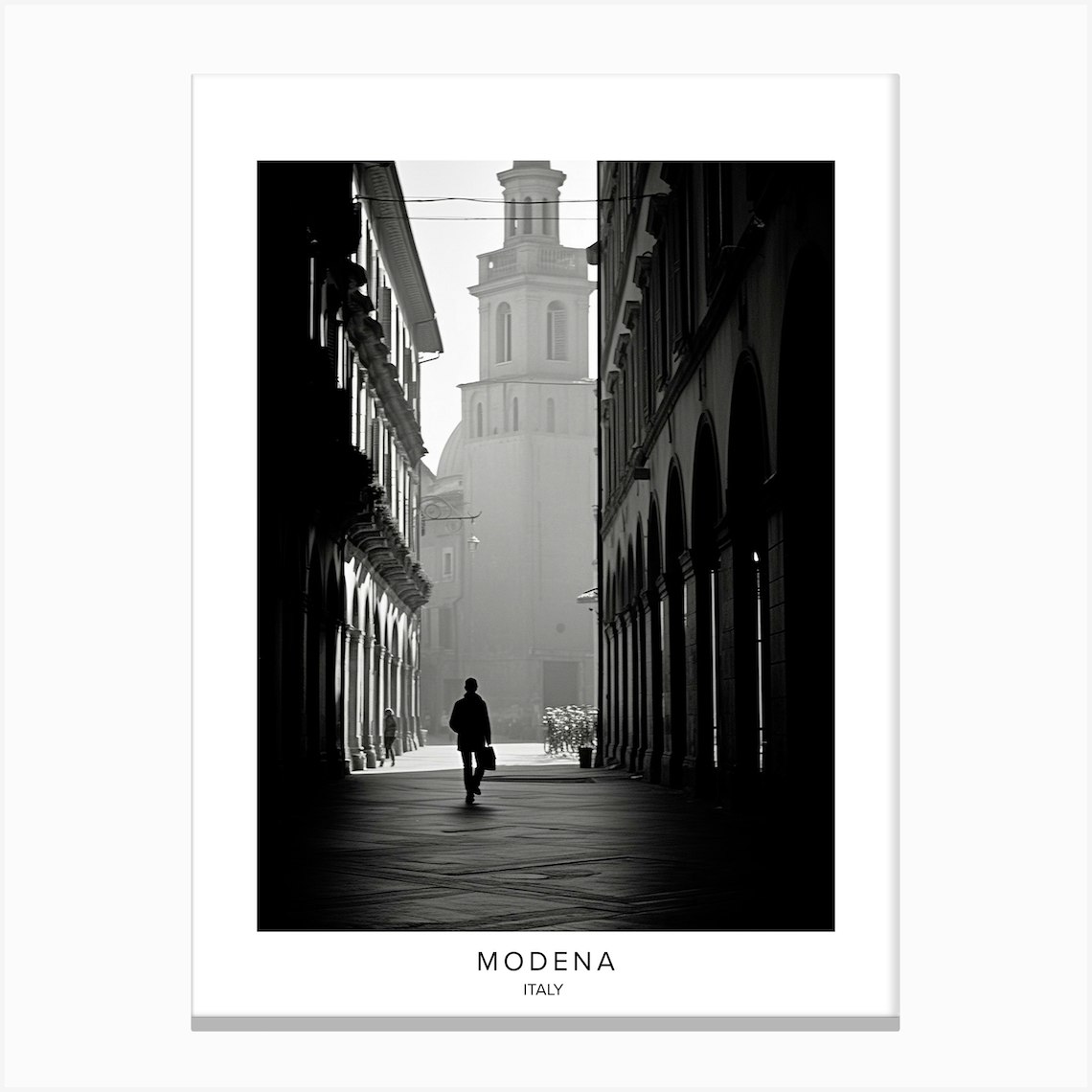 Poster Of Modena Italy Black And White Analogue Photography 1 Canvas