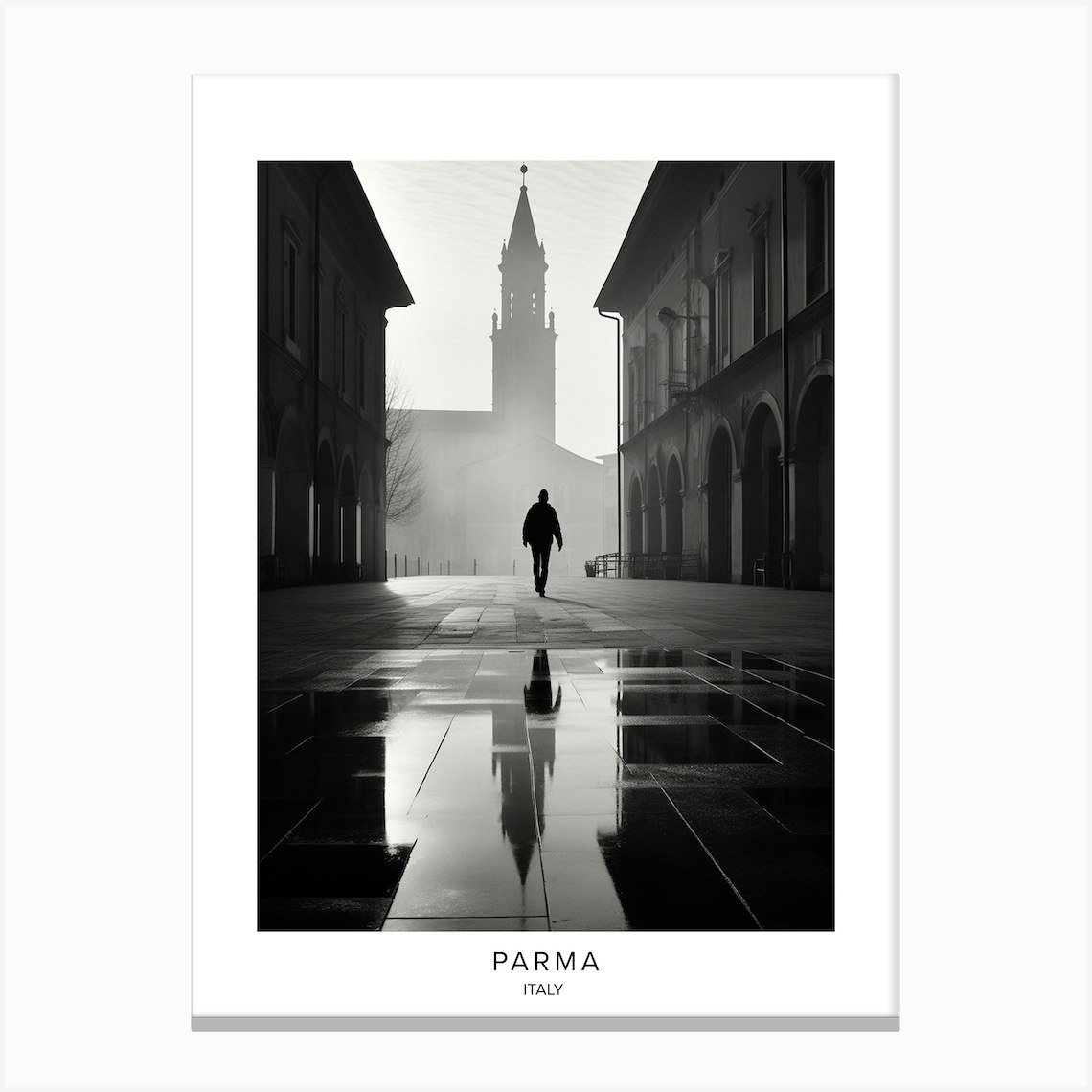 Poster Of Parma Italy Black And White Analogue Photography 2 Canvas