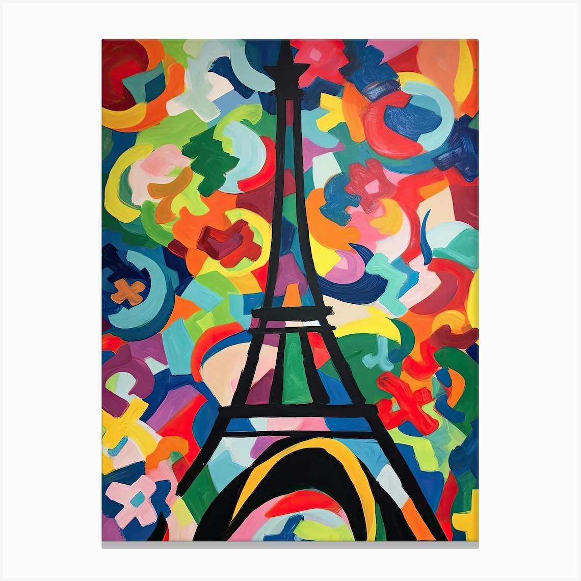 Eiffel Tower Paris France Henri Matisse Style 27 Canvas Print by Fusion ...