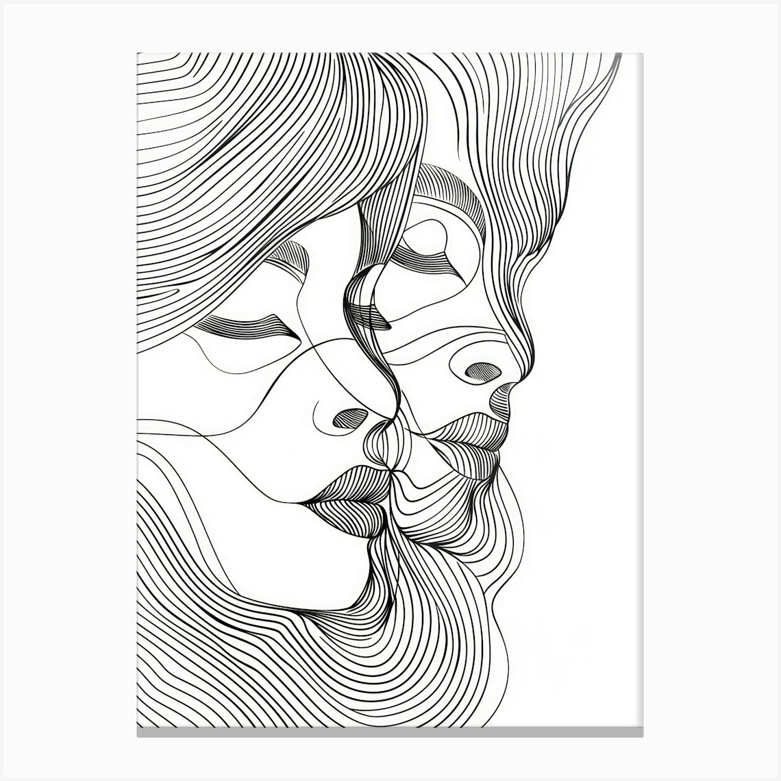 Abstract Women Faces 7 Canvas Print By Essence Lines Fy