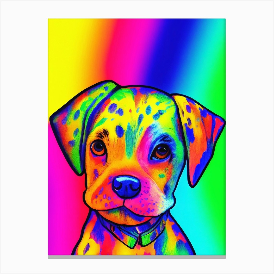 Neon Dalmatian Canvas Print by Gloria Sánchez Art - Fy