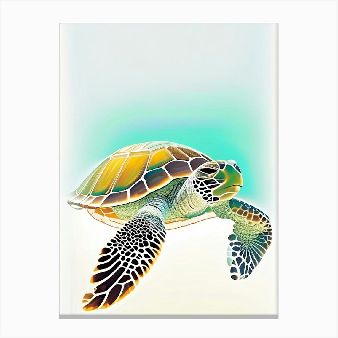 Loggerhead Sea Turtle (Caretta Caretta), Sea Turtle Neutral Abstract 1 ...