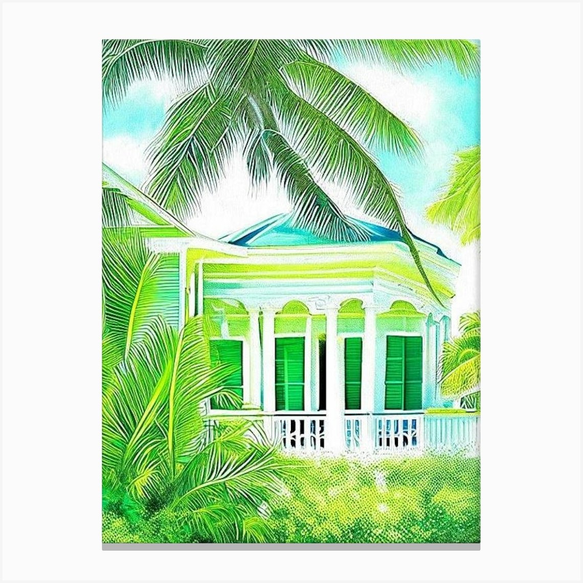 Key West Florida Soft Colours Tropical Destination Canvas Print by