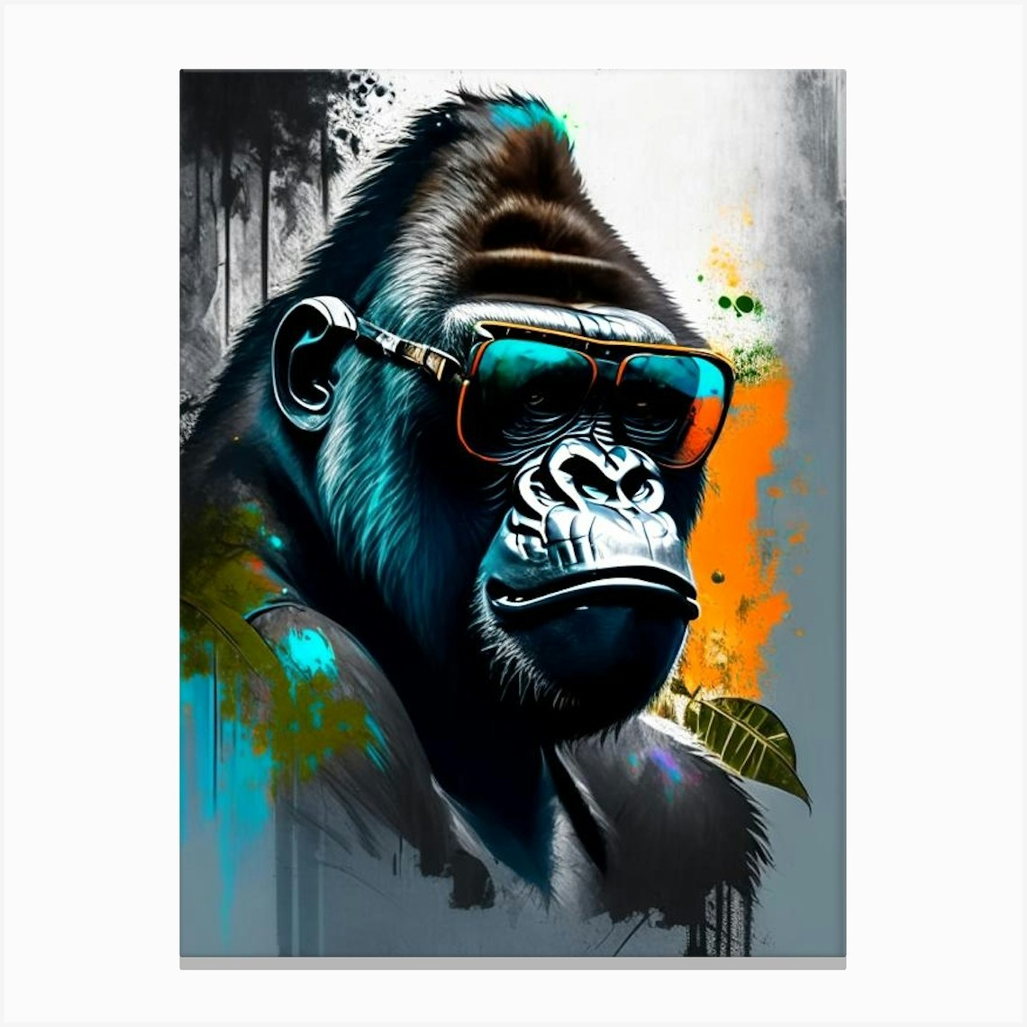 Gorilla With Sunglasses Gorillas Graffiti Style 1 Canvas Print by ...